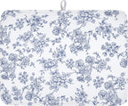 Blue Floral Dish Drying Mat for Kitchen Counter Chinoiserie Flower Microfiber by Unknown