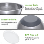 304 Stainless Steel Colander and Strainer, 5QT Large Capacity and 6QT Mixing - Image 6