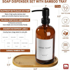GMISUN Amber Glass Soap Dispenser, 2 Pack Bathroom Hand Soap Dispensers - Image 3