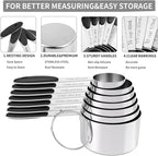 TILUCK Measuring Cups and Spoons Set, Stainless Steel, Kitchen Utensils - Image 5