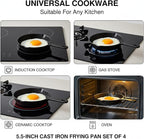 Hiceeden 4 Pack Small Cast Iron Skillet, 5-1/2 Inch Frying Pans - Image 3