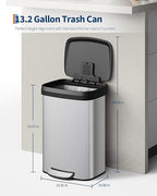 Garvee 13 gal / 50 L Stainless Steel Trash Can - Image 6