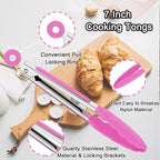 7 Pack Kitchen Tongs, Cooking Tongs - Image 4