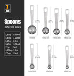 Doosu Measuring Spoons Set of 7-18/8 Stainless Steel Heavy Duty Teaspoons - Image 2
