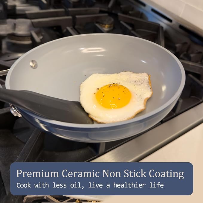 CookinCraze Stock Pot 4.5QT Nonstick Ceramic Dutch Oven Pot - Image 7