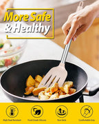 Pack of 2 Silicone Solid Turner, Non Stick Slotted Kitchen Spatulas, High Heat - Image 4