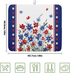 4th of July Dish Drying Mats for Kitchen Counter Patriotic Star Microfiber - Image 2