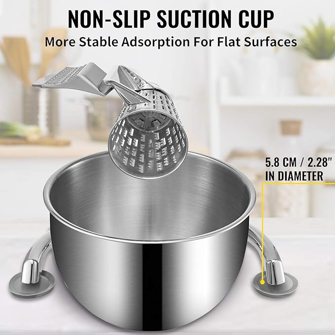 VEVOR Rotary Cheese Grater, Zinc Alloy Rotary Vegetable Mandoline, Manual - Image 4