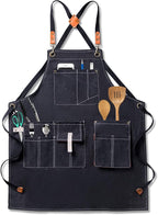 Aoomzoon Canvas Aprons for Men Chef Apron, Work Apron - 16oz Heavy Duty Cross - Image 4