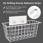 MaraFansie Wall Wire Baskets Adhesive Basket Hanging Kitchen Baskets No Drilling - Image 3