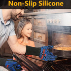 QUWIN BBQ Gloves, Oven Gloves 1472℉ Extreme Heat Resistant, Grilling Gloves - Image 4