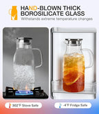 LUNA&MANTHA 2 Pack 2 Liter 68 oz Glass Pitcher - Image 4