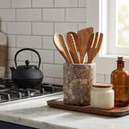 Radicaln Marble Utensil Holder 6.5" Inches Oceanic Handmade Spatula Set - Image 4