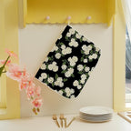 Black Dish Drying Mat 18x24 Inch Green Vintage Floral Hydrangea Flower Drying - Image 5