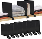 JOY DECOR 8 Pack Acrylic Matte Black Shelf Dividers by JOY+DECOR
