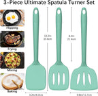 Coukre 3 Pack Silicone Spatula Set, High Heat Resistant, Fish Spatula, Solid & - Image 2