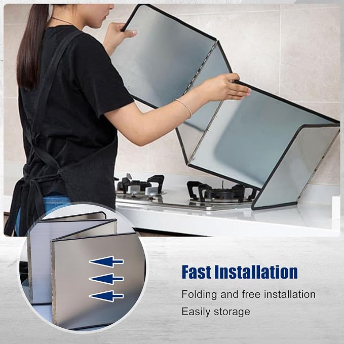 3 Sided Splatter Guard, Foldable Stainless Steel Oil Splatter Screens - Image 7