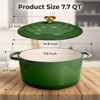 Zulay Kitchen 7.7 Quart Enameled Cast Iron Dutch Oven Pot - Image 8