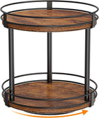 Snughome Rotating Spice Rack, 2 Tier Lazy Susan Organizer, Wood Kitchen by Snughome