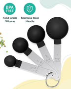 Measuring Cups and Spoons Set of 8 Pieces, nesting measuring cups - Image 4