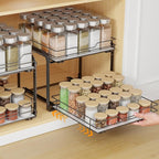 Spice Rack Organizer for Cabinet, 2 Tier Vertical Pull Out Spice Rack – Heavy - Image 9