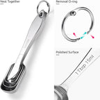 U-Taste Narrow Square Measuring Spoons: 18/8 Stainless Steel Kitchen Measure - Image 6
