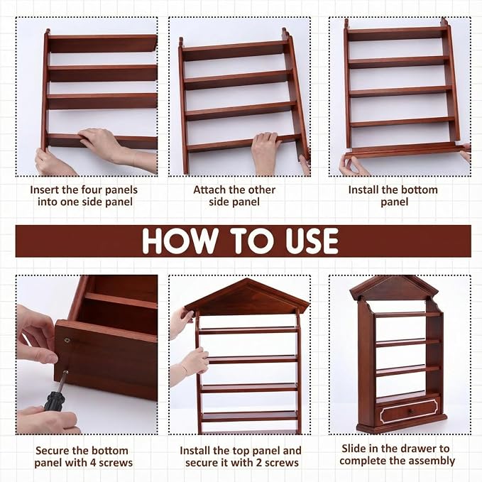 Chunful Vintage Spice Jar Wooden Rack - Image 5
