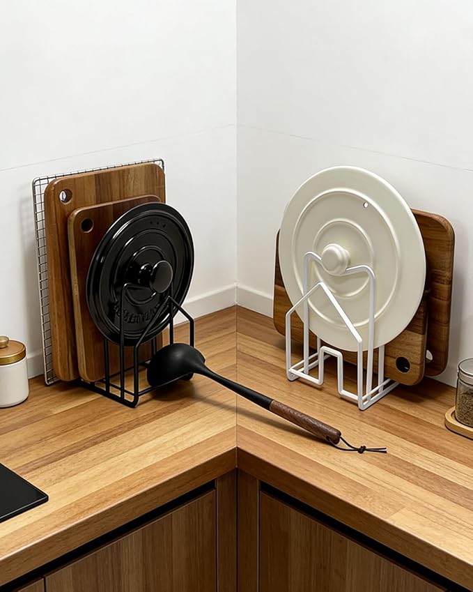 SUNFICON Cutting Board Rack Chopping Board Organizer Stand Holder Kitchen - Image 6