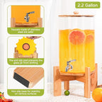 MOBYKE 2.2 Gallon Drink dispenser, Large Water Glass Beverage Dispenser - Image 2