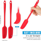 Patelai 2 Pieces Silicone Jar Spatula Long Handle Non-stick Rubber Scraper Heat - Image 2