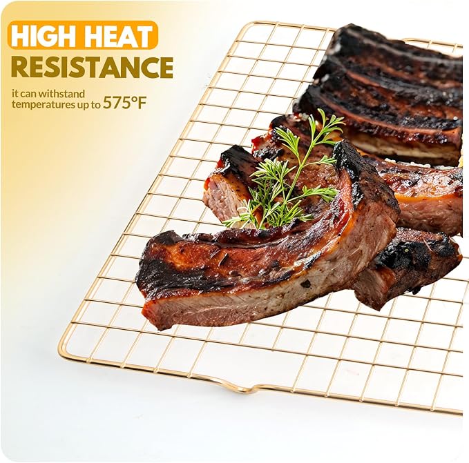 2 PCS Cooling Racks for Cooking and Baking, 14.8x10 Inches Stainless Steel - Image 6