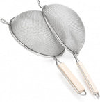 Huji Stainless Steel Fine 8" Double Mesh Food Strainer Colander Sieve Sifter - Image 2