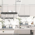 33” Hanging Pot Rack Ceiling Mount, Oval Pots and Pans Hanging Rack, Ceiling - Image 4