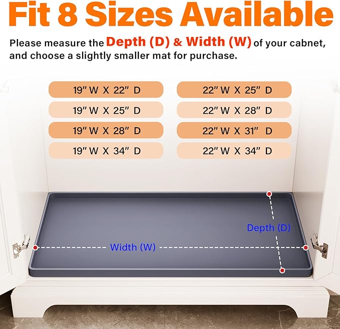 FLATO Waterproof Under Sink Mat 40" x 22" Shelf Liner - Image 5