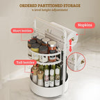 Rotating Spice Rack with Paper Towel Holder, 2 Tier Turntable Lazy Susan - Image 3