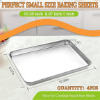 CEKEE 4 Pack Baking Pans Set, Nonstick Stainless Steel Cookie Sheets - Image 7