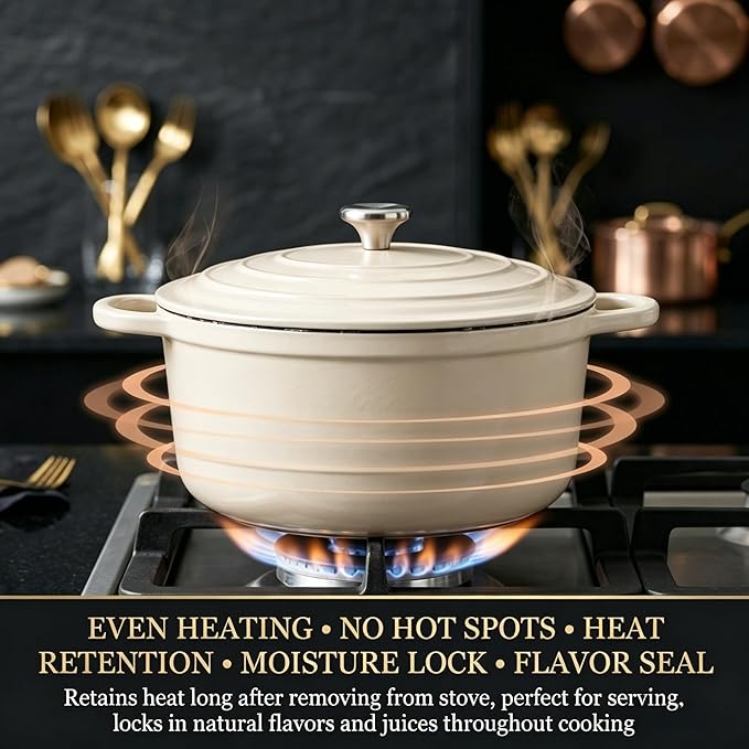 QuliMetal Enameled Cast Iron Cookware Set, 4-Piece Pots and Pans Set - Image 3