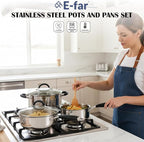 E-far 10-Piece Stainless Steel Cookware Set - Image 7