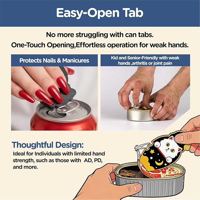Ring Pull Can Opener for Soda Food Cat Cans Easy Open Tool for Weak Hands - Image 4
