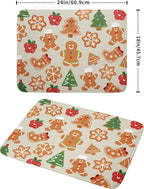 Christmas Dish Drying Mat for Kitchen Counter 18x24 Cute Gingerbread Themed - Image 2