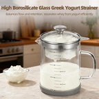 Greek Yogurt Strainer, 50 oz Nut Milk Strainer, Juice Food Strainer, Glass - Image 2