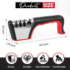 4-in-1 Knife Sharpener, Sturdy Manual Knife Sharpeners - Image 3