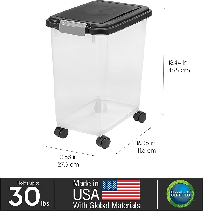 IRIS USA Airtight Dog Food Storage Container, Attachable Wheels, - Image 4