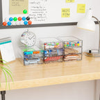 Yieach 4 Pack Small Clear Stackable Storage Drawers, 2.2'' Tall Desk - Image 9
