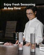 TOMEEM Upgraded Larger Capacity Electric Salt and Pepper Grinder Set - Image 8