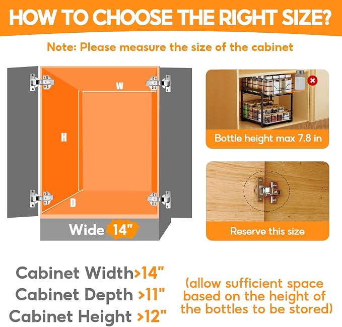 Spice Rack Organizer for Cabinet, 2 Tier Vertical Pull Out Spice Rack – Heavy - Image 3