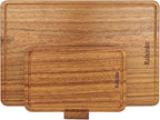 Solid Teak Wood Cutting Board Set One Piece Non Glued Extra Large Thick Crack by RelxinkeSolidWood