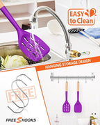 Pack of 2 Silicone Spatula, Non Stick Cooking Utensil Set, Wooden Handle - Image 4