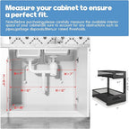 1 Pack 17IN Depth Under Sink Storage Organizer, Large 2-Tier Elegant Mesh Pull - Image 2