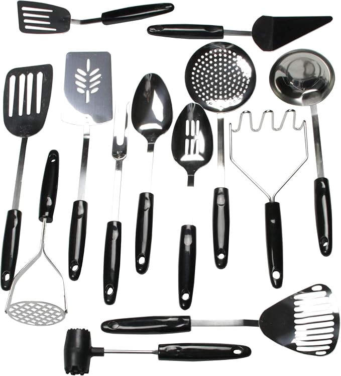 Chef Craft Select Basting Spoon, 12 inch, Stainless Steel/Black - Image 3